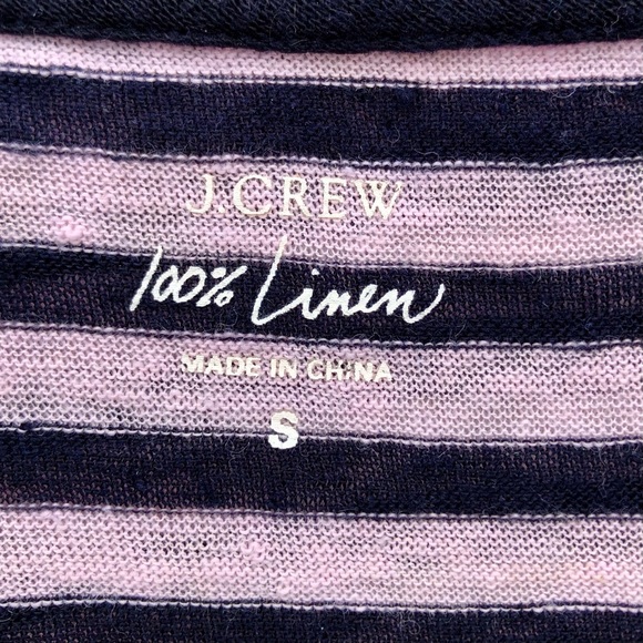 J. Crew Linen V-neck pocket T-shirt in stripe - Picture 5 of 9